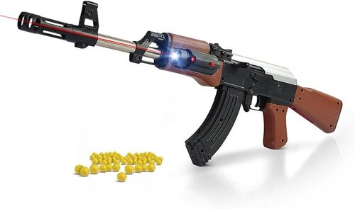Shooting Plastic Toy Gun - ABS Material, Lightweight Design, Black Color | Realistic Features, Spring-Loaded Action, Colorful Appearance