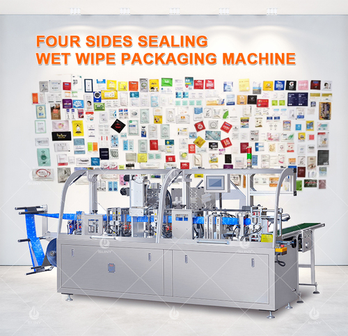 Single Four Side Sealing Wet Wipes Machine - Mild Steel, 3300x2300x1600 mm | 40-120 Pieces/Minute, Custom Color, PLC Control, 1-3 Years Warranty