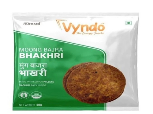 Moong Bajra Bhakhri - 280 gms Vacuum Pack | Gluten-Free, High Protein, Low Calorie, Roasted Flavor, Rich in Fiber, Easy Digestion, Traditional Recipe, Convenient Snack for All Ages