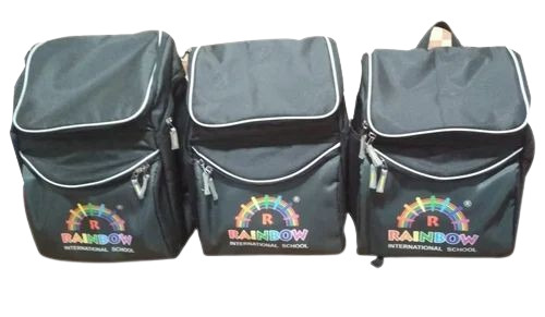 Black Promotional Backpack - Polyester, Standard Size | Moisture Proof, Washable, Long Lasting, Attractive Design