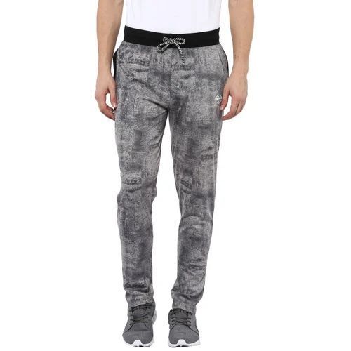 Premium Quality Cotton Summer Ankle-Length Lower - Grey and White, Elastic Cuffs, Bold Prints, Zipper Pockets, Contrast Panels, Stretch Fabric, Breathable, Quick Dry, Non-Toxic