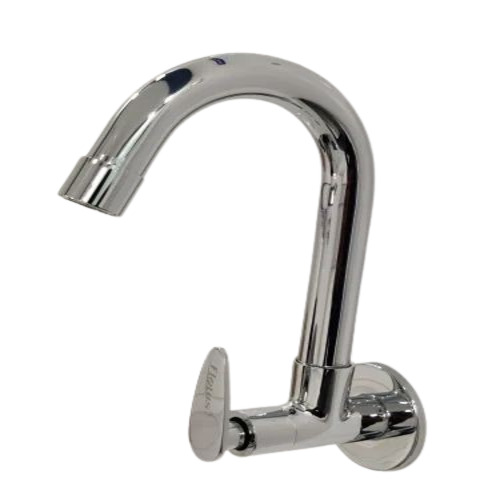 Brass Long Body Bib Cock - 15 Mm Size, Chrome Coated Finish, Stylish Design For Bathroom Fitting