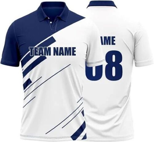 Customized Sports Jerseys - Lycra Material, Available in Sizes M, XL, XXL, XXS, XXXL, White and Blue Color Options | Premium Quality, Athletic Fit, Breathable, Durable, Quick Drying, Unique Graphics, Vibrant Color Choices, Reinforced Stitching