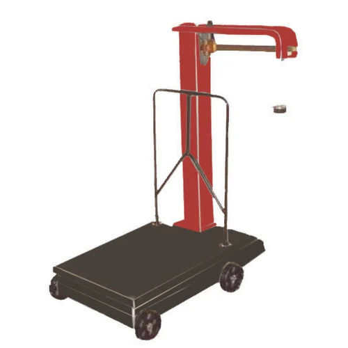 Digital Weighing Scale Machine - Mild Steel, 45x60 cm Platform, Red and Black Colors | 1000 kg Rated Load, Corrosion Resistant, 4 Wheel Design