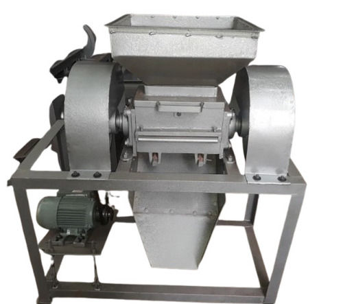 Heavy Duty Supari Cutting Machine - 30 kg/hr, Silver Painted Finish, 2 HP Motor Power, Semi Automatic Operation | Industrial Metal Construction, Manual Cutting Method