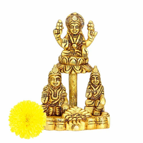 Lakshmi Kubera Statue Brass 4 Inches