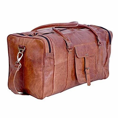 Leather Duffle Luggage Bag