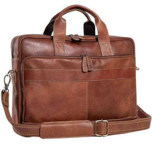 Leather Laptop Bags - Customized Size, Brown Color | Very Good Quality, Polished Finish, Attractive Design, Durable and Comfortable