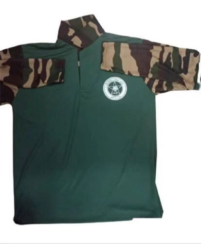 Mens Army T Shirt - Cotton Fabric, Size: M, S, XL, XS, XXXL, Dark Green Color | Military-Grade Durability, Breathable, Moisture-Wicking, Reinforced Stitching, Camouflage Patterns