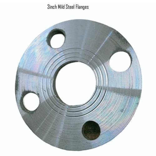 3 Inch Mild Steel Flanges - Highly Purity Mild Steel, Round Shape, Silver Color | Rust Free, Durable, Corrosion Resistant, High Strength