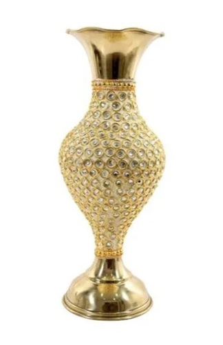 Brass Flower Vases - Modern Bottle Shaped Design | Medium Size, Glossy Finish, Gold Color, Crafted from Durable Brass Material