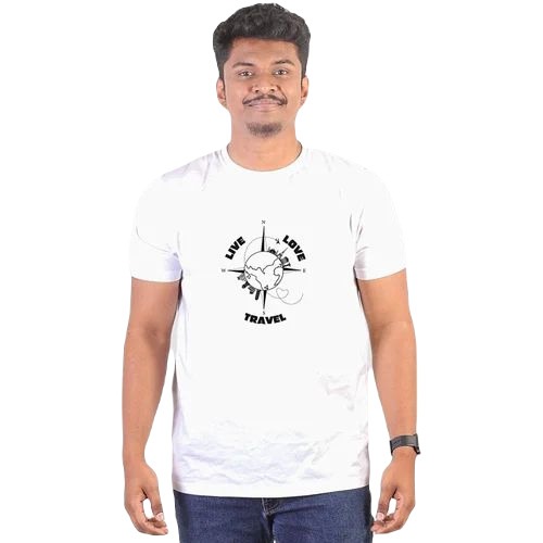 Cotton Printed T-Shirts - 100% Cotton, Regular Fit, Available in S, L, XL, XXL Sizes, Comfortable, White Color, Short Sleeves, Printed Pattern for Casual Wear