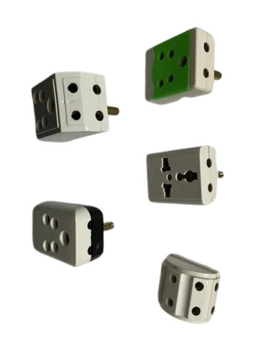 Electrical Multi Plug - Plastic Body, 220V Rated Voltage, White Color | 50Hz Frequency, Ideal for Electric Supply
