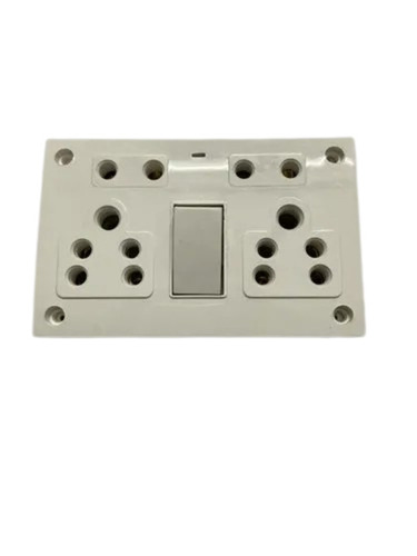 Electrical Socket - 6 Pin PVC 2 Way Design | White for Electronic Products, Electric Appliances, Computers