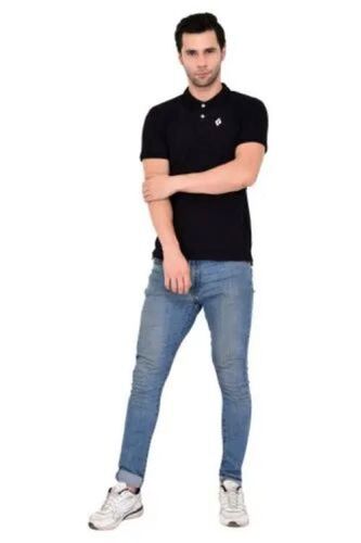 Premium Quality Nylon Short Sleeves Polo T Shirt - Sizes S to XXXL, Black | Activewear Design, Raglan Sleeves, UV Protection, Thermal Regulation, Sublimation Printing, Embroidered Logos, Contrast Stitching