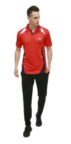 Half Sleeves Sports T Shirt - Cotton, Custom Sizes (XXS-XXXL) | Red & White, Stretchable Material, Graphic Prints, Lightweight Design, Tag-Free Comfort, Fade Resistant, Durable Stitching