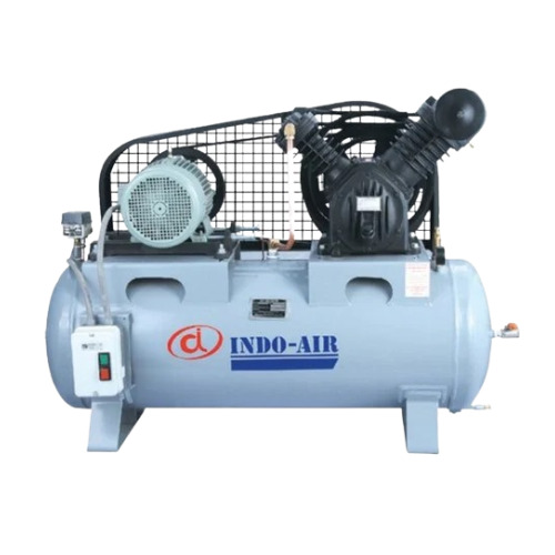 Heavy Duty Industrial Air Compressor - Electric Power Source, Rust Free & Corrosion Resistant | Reciprocating Type, Air Cooled, Blue and Black Finish