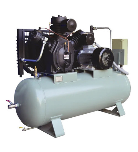 Reciprocating Air Compressor - 3 hp, 250 L Air Tank Capacity | AC Three Phase Power Source, Maximum Flow Rate 0-20 cfm, Air Cooled Cooling Method, Ideal for Industrial Use