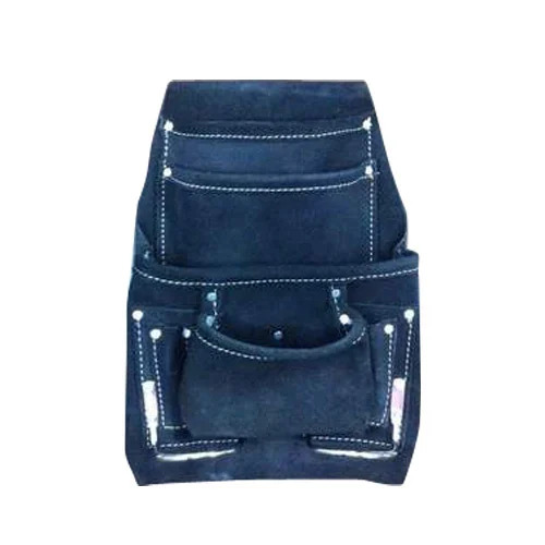 Leather Nail and Tool Bag - 9 X 12 Inches, 10 Pocket Design | Pure Leather Material, Plain Pattern