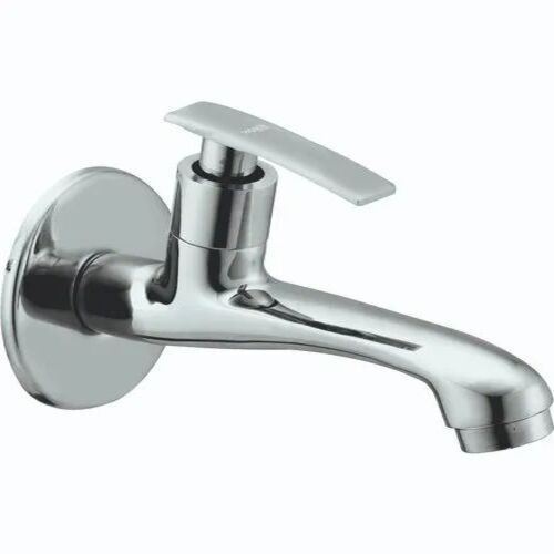 Long-Body Hind Taps - Brass Material, Polished Finish, Silver Color, Single Handle Design | Ideal for Modern Bathroom Applications, Box Packaging