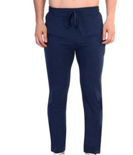 Men's Cotton Blue Sports Trouser - Premium Quality, Elastic Waistband, Quick Drying, Moisture-wicking, Stretchable Material, Tapered Fit, Zipper Pockets, Anti Pilling, Breathable