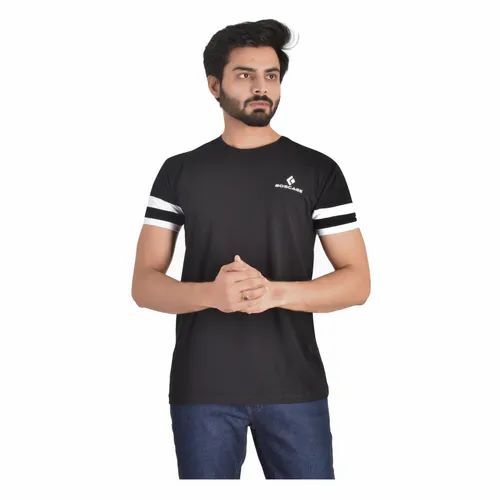 Men Half Sleeves T-Shirt - Premium Optimum Quality Cotton Blend | Eco-Friendly Fabric, Relaxed Fit, Activewear Design, Tailored Fit, Pre-Shrunk, Plain Black and White