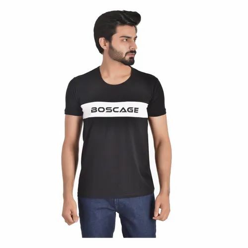 Mens Premium Quality Eco-Friendly Cotton Blend Black T-Shirt - O-Neck Casual Short Sleeves, Relaxed Tailored Fit, Pre-Shrunk Fabric
