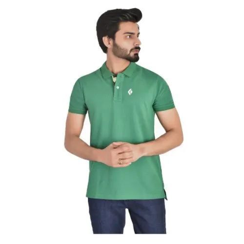 Premium Quality Cotton Activewear Polo - Short Sleeve, Side Seams, Classic Collar, UV Protection, Thermal Regulation, Sublimation Printing, Embroidered Logos, Contrast Stitching, Available in Sizes S-XXXL, Green