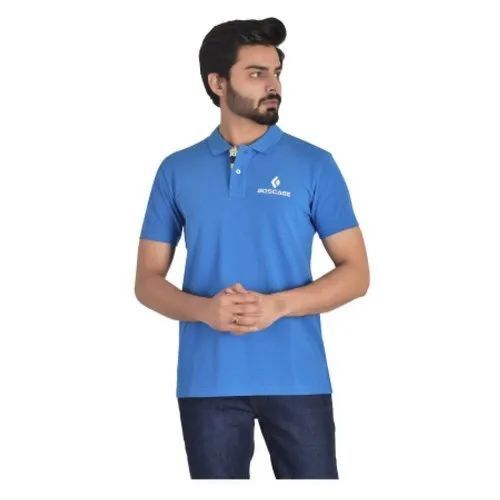 Premium Quality Moisture-Wicking Men's Polo - Royal Blue, Spandex Fabric, Customizable Options, Reflective Accents, Anti-Odor Technology, UV Protection, Contrast Stitching