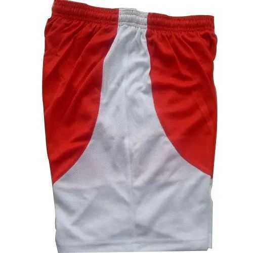Mens Running Sports Short - Polyester, Unisex, Red and Grey | Elastic Waistband, Breathable Material, Moisture-Wicking, Stretchable Fit, Quick Drying, Mesh Panels