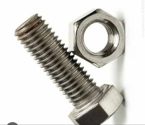 MS Hex Nut Bolts - Durable and High Strength, Corrosion Resistant, Polished Silver Finish for Commercial Use