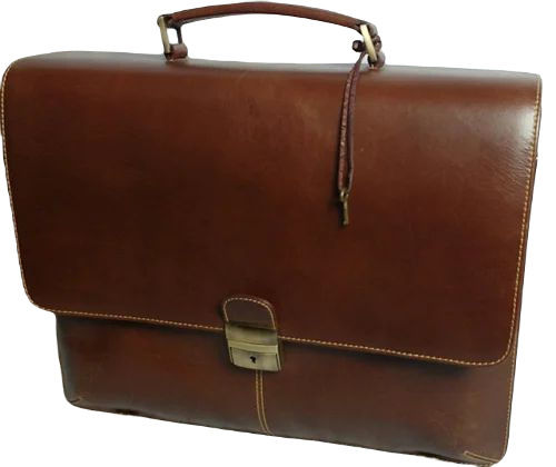 Office Laptop Bag - Leather, Customized Size, Brown Color | Attractive Design, Polished Finish, Easy to Carry, High Grip Features