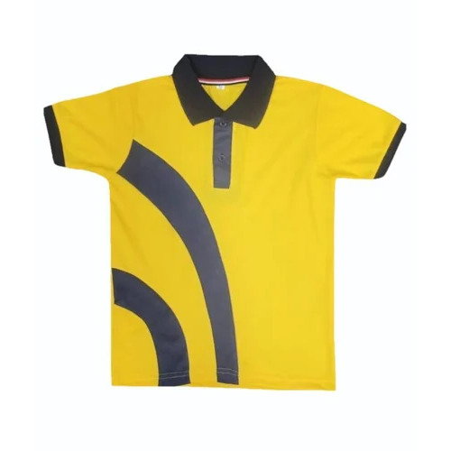 Play School Uniform - Cotton, Small Size for Boys Age 5-7 Years, Yellow Color - Washable, Plain Dyed Fabric