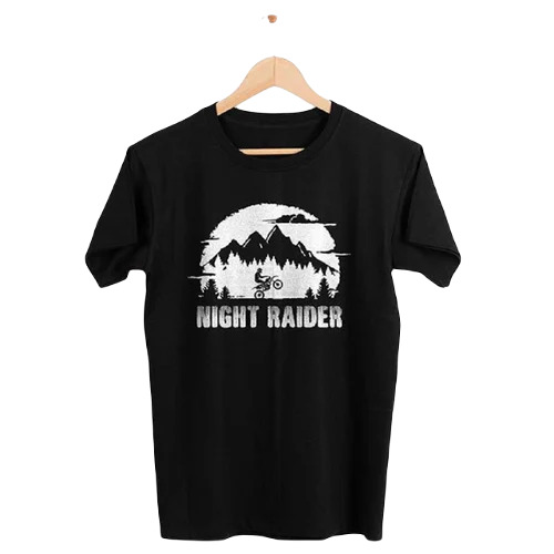 Printed Polyester T-Shirt - 100% Pure, 220 GSM | Comfortable Regular Fit, O-Neck, Short Sleeves, Black Color, Available in M, L, S, XL Sizes