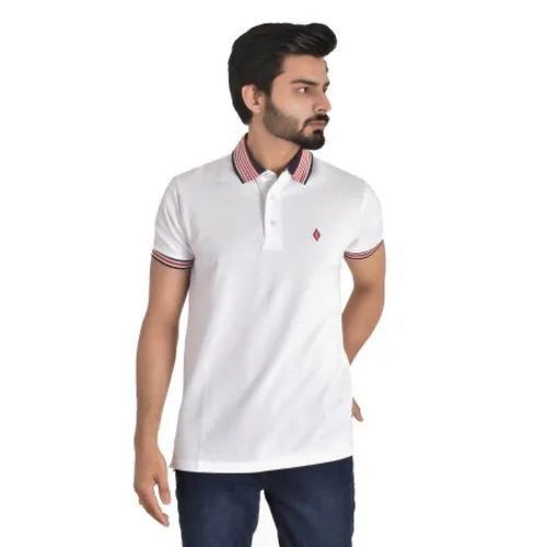 White Cotton Polo T-Shirt - Sizes S, M, L, XL, XXXL | Premium Quality, Moisture-Wicking, Quick Drying, Durable Stitching, Fade Resistant, Tag-Free Comfort