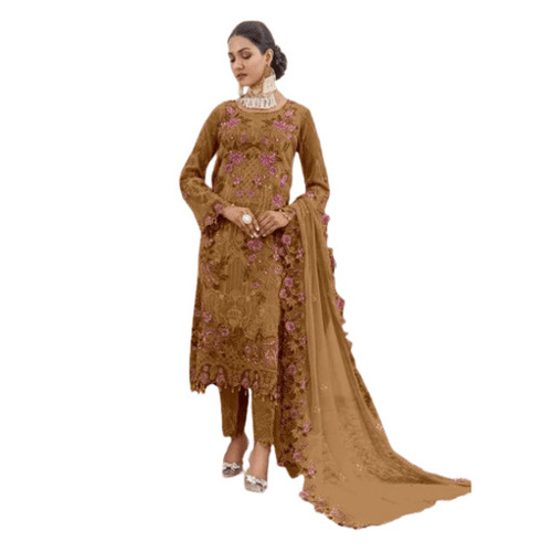 Brown Pakistani Suits - Feature: Dry Cleaning