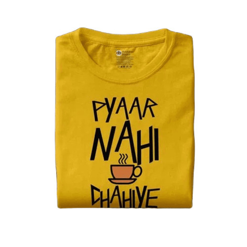 Casual T-Shirt - Superior Cotton, Regular Fit , Breathable Yellow O-Neck Short Sleeves for Summer