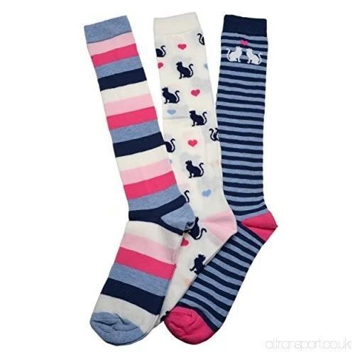 Premium Cotton Ladies Socks - Ankle and Crew Length , Comfortable Fit with Soft Fabric, Stretchy, and Moisture-Wicking, Fun Striped Prints for All Seasons