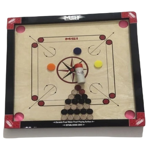 Durable Wooden Carrom Board - 24x24 Inches, Premium Quality Design for 4 Players | Ideal for Adult Gameplay