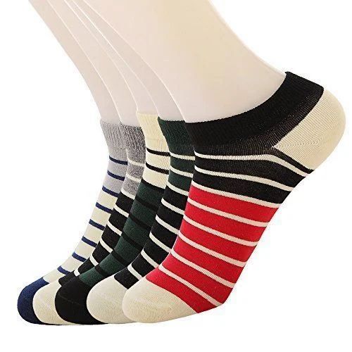 Girls Casual Socks - Cotton Blend, Multi Color Striped, Ankle Length | Comfortable Fit, Lightweight Design, Moisture-Wicking, Stretchy Material, Breathable, Anti-Wrinkle, Fun Prints