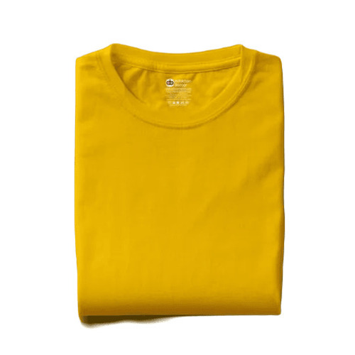 Half Sleeves T-Shirt - Cotton, Customized Size, Yellow Color | Superior Breathable, Skin-Friendly, Fade, Wrinkle, Shrink Resistant for Casual Wear