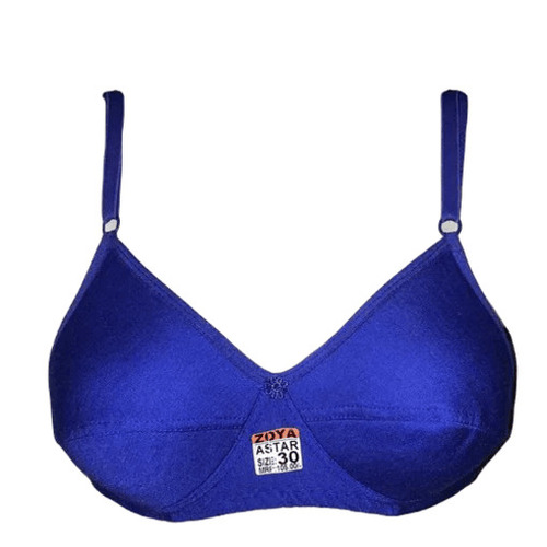 Ladies Non-Padded Cotton Bra - Thin Elastic Straps, Plunge Neckline, Regular Fit | Breathable, Skin-Friendly, Fade & Wrinkle Resistant, Available in Sizes 28-42