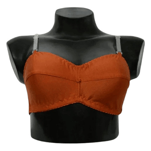 Ladies Plunge Neck Brown Bra - Elastic Strap, 3/4th Coverage, Regular Fit | Breathable, Skin-Friendly, Fade and Wrinkle Resistant, Hand Washable