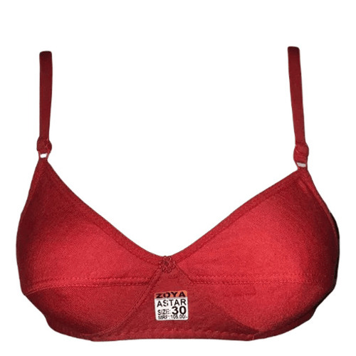 Ladies Cotton Bra - 3/4th Coverage, Plunge Neck Design | Breathable, Skin-Friendly, Fade and Wrinkle Resistant, Thin Elastic Straps