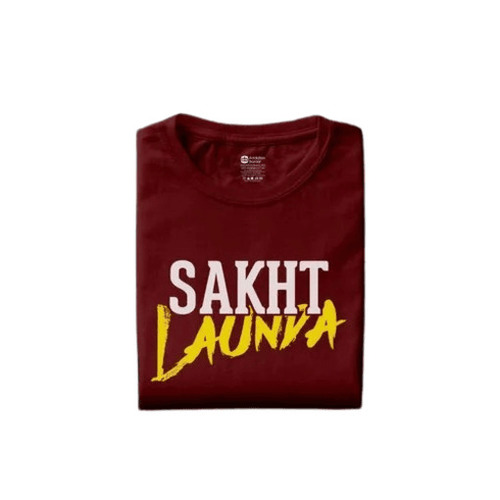 Men's Summer Cotton T-Shirt - Breathable & Skin-Friendly , Regular Fit with O-Neck and Printed Maroon Design