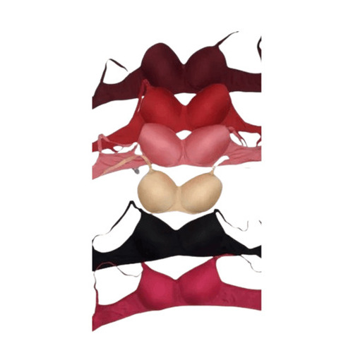 Padded Bra - Cotton Regular Fit Available in Many Different Colors | Breathable Skin-Friendly with Thin Elastic Straps Plunge Neck Design Sleeveless 3/4th Coverage Fade and Wrinkle Resistant