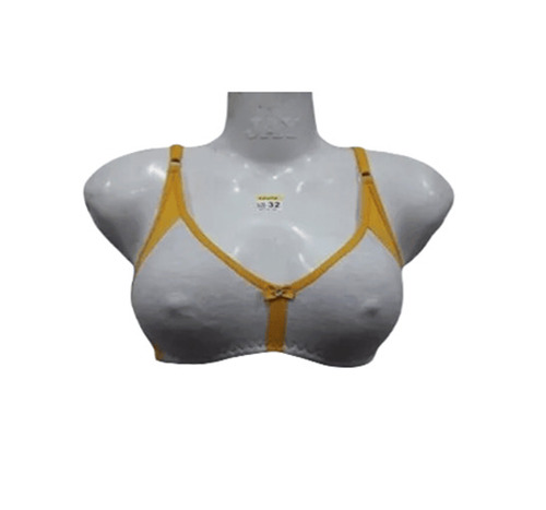 Plunge Neck Sleeveless Bra - Lycra Cotton, 3/4th Coverage in White | Breathable, Skin-Friendly, Non-Padded, Fade and Wrinkle Resistant