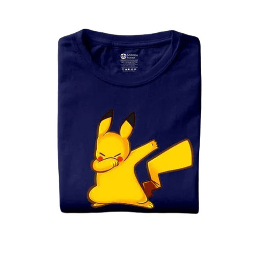 Cotton T-Shirt - Regular Fit, Breathable and Skin-Friendly | Fade, Wrinkle, Shrink Resistant, Short Sleeves, Printed Design in Blue for Casual Summer Wear
