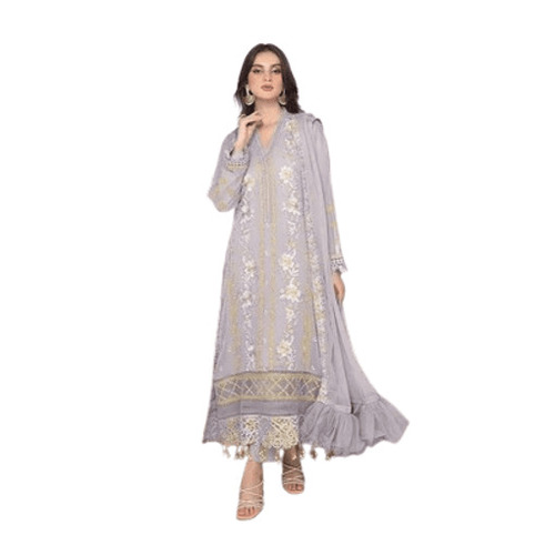 V Neck Pakistani Suits - Color: Purple
