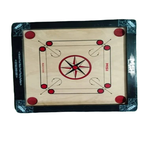 Wooden Carrom Board - 24x24 inches, Premium Quality Wood Material | Designed For Children, Ideal For 4 Players, Good Condition